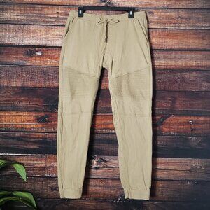 Free Planet Mens M Khaki Jogger Pants Drawstring Elastic Waist & Cuffs
